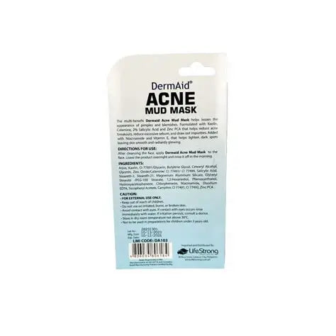 DERMAID Acne Mud Mask 10g 2% Salicylic Acid Calamine and ZINC PCA