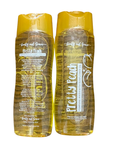 Pretty Peach Feminine Wash 150ml with Sunflower Oil with Cooling Effects Brightening Hydrating Organic