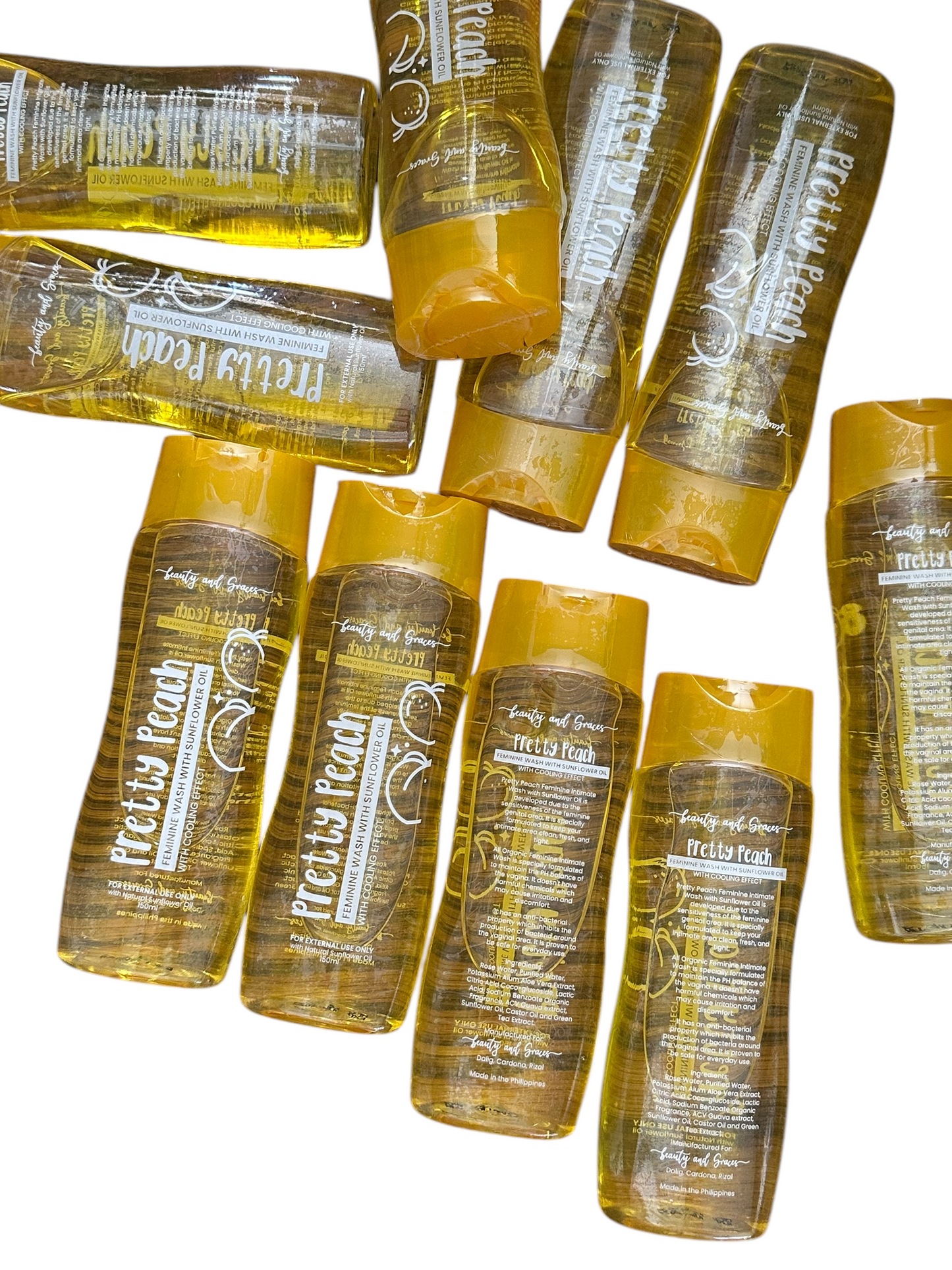 Pretty Peach Feminine Wash 150ml with Sunflower Oil with Cooling Effects Brightening Hydrating Organic