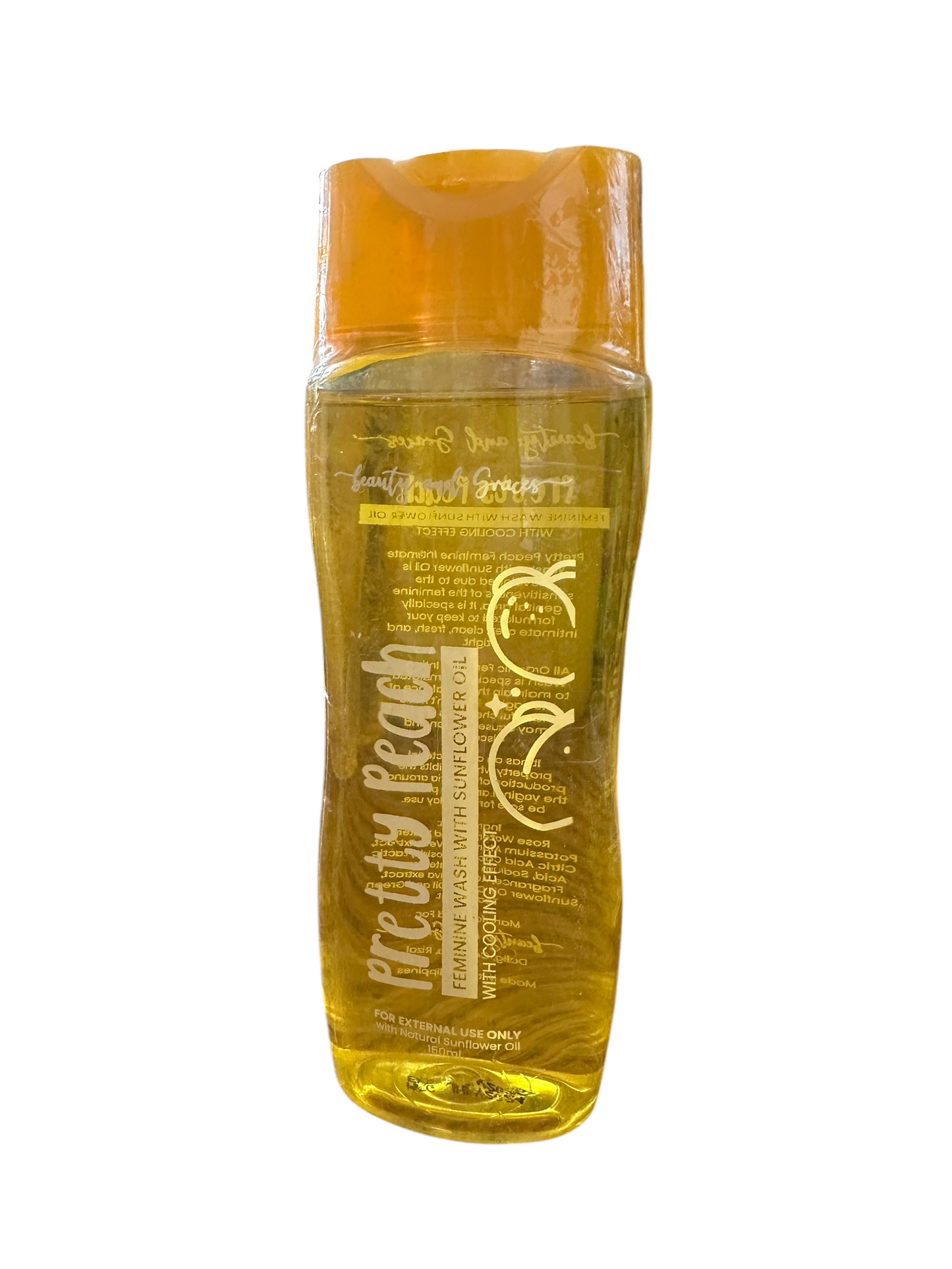 Pretty Peach Feminine Wash 150ml with Sunflower Oil with Cooling Effects Brightening Hydrating Organic