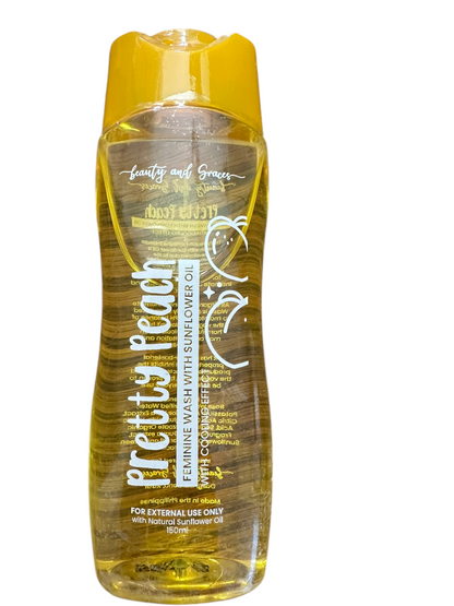 Pretty Peach Feminine Wash 150ml with Sunflower Oil with Cooling Effects Brightening Hydrating Organic