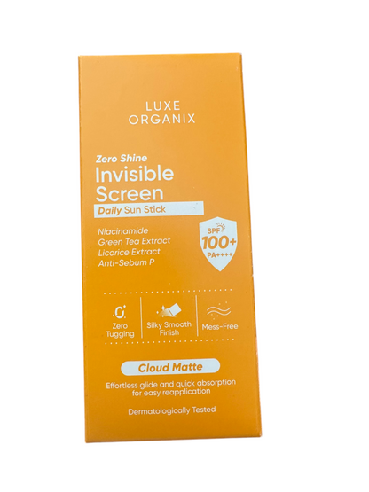 LUXE ORGANIX LUXE ORGANIX Zero Shine Invisible Screen Daily Sun Stick SPF100 17g-Debsline.co