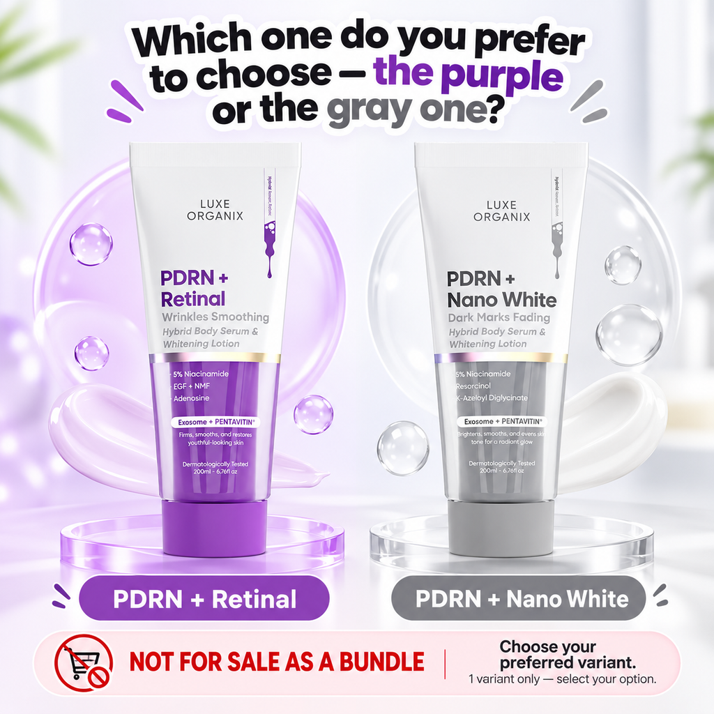 Luxe Organix PDRN Hybrid Body Serum Lotion 200ml – PDRN + Retinal or PDRN + Nano White