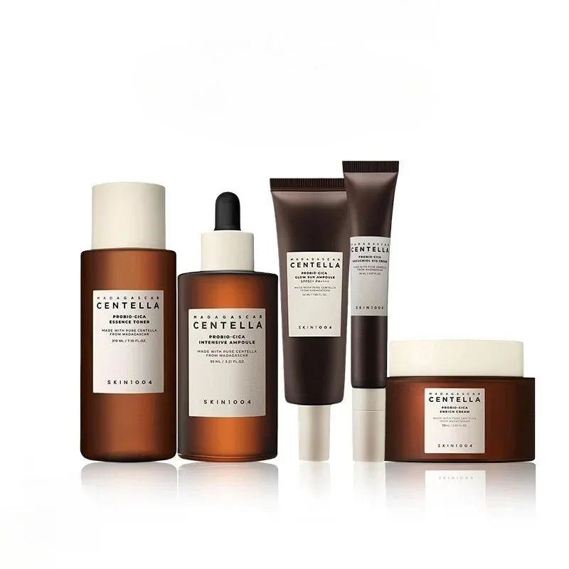 Korean SKIN1004 Magadascar Centella Skincare Serum Facial Retinol Eye Cream Probio-CICA Essence Toner Face Cream Original Set 02 white background