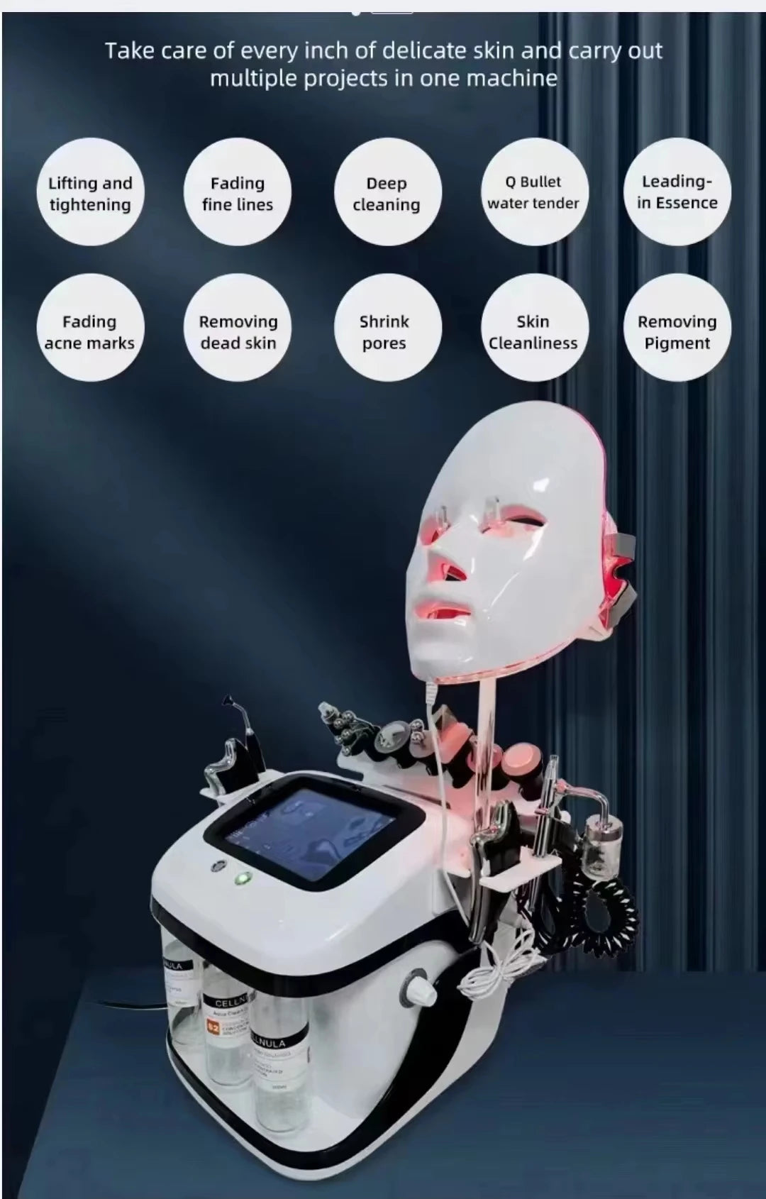 2025  Newest 11 In 1 H2o2 Aqua Peeling Lift Skin Bubble Moisturizer Oxygen Hydrofacial Machine, Skin Care Cleansing Facials