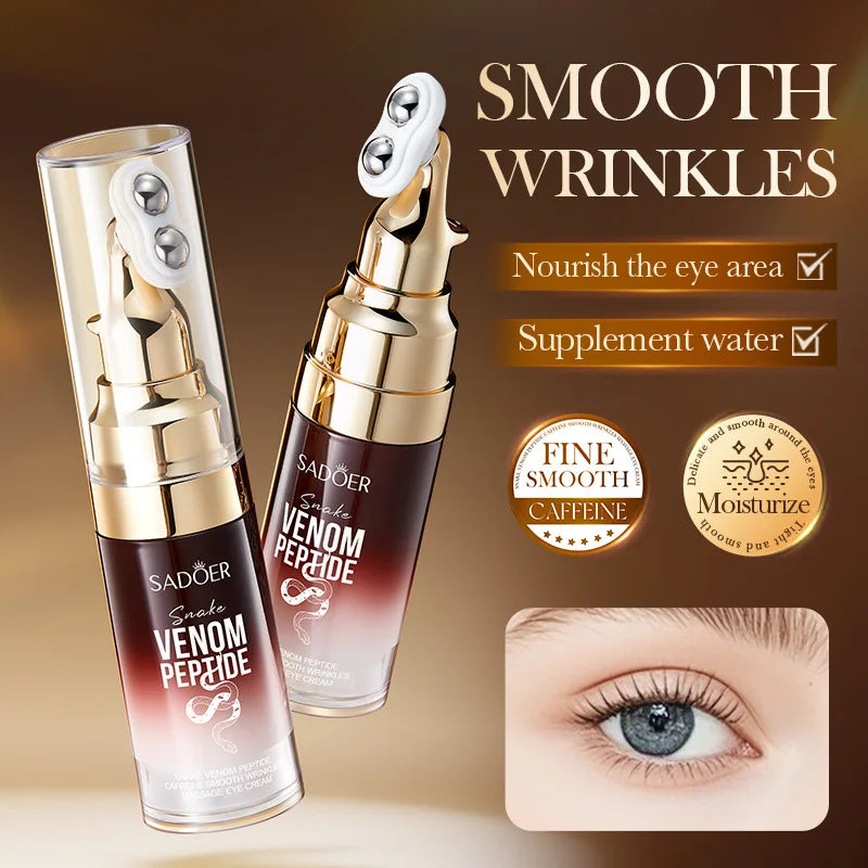 Snake Venom Eye Cream with Roller Ball – Anti-Wrinkle & Caffeine Eye Serum