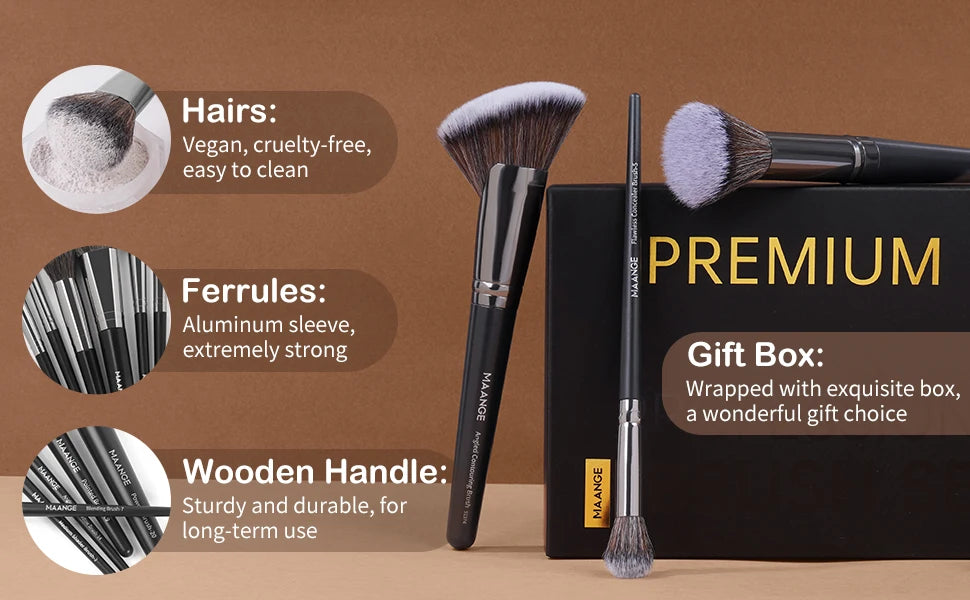 MAANGE 25-Piece Professional Makeup Brush Set – Complete Face & Eye Collection