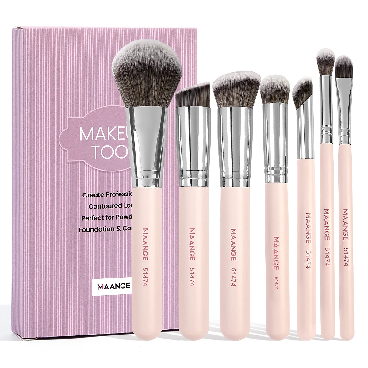 MAANGE 7-Piece Makeup Brush Set – Foundation, Concealer & Eyeshadow Brushes