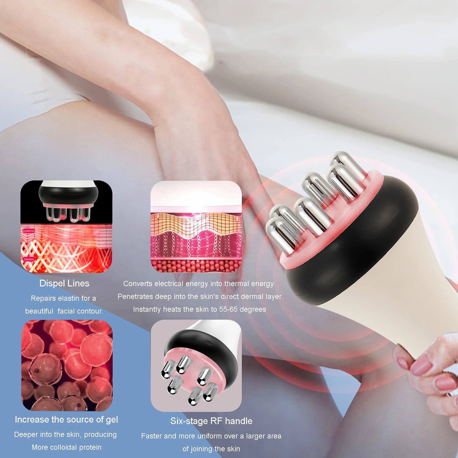 BEEMYI Professional EMS Facial Body RF Machine Skin Tightening Face Lifting Anti-Aging Home Beauty Device for Skin Care