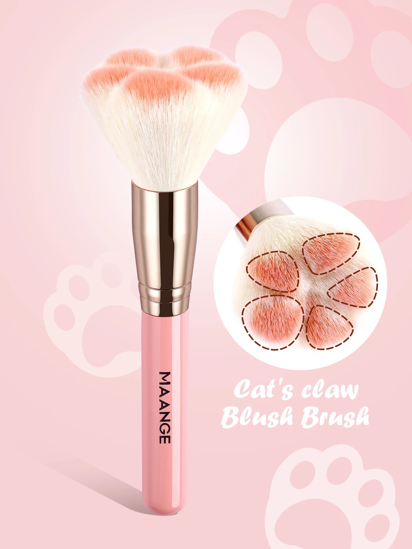 MAANGE Cat Claw Makeup Brush - Soft Dense Bristle Powder & Blush Brush