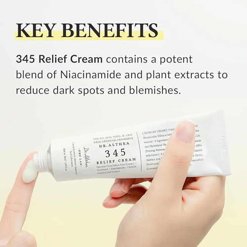 Dr. Althea 345 Relief Cream - Antioxidant Soothing Treatment for Acne & Oily Skin easy to apply