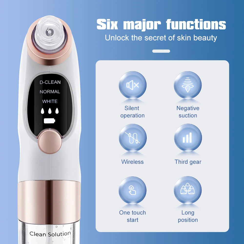 Facial Blackhead Removal Vacuum Face Cleaner Electric Hydra Dermabrasion Hydro Skin Deep Clean Care Anti Aging Beauty Machine