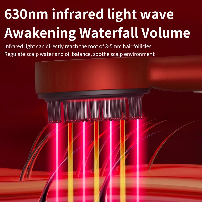 Infrared light wave device with red light on a dark background