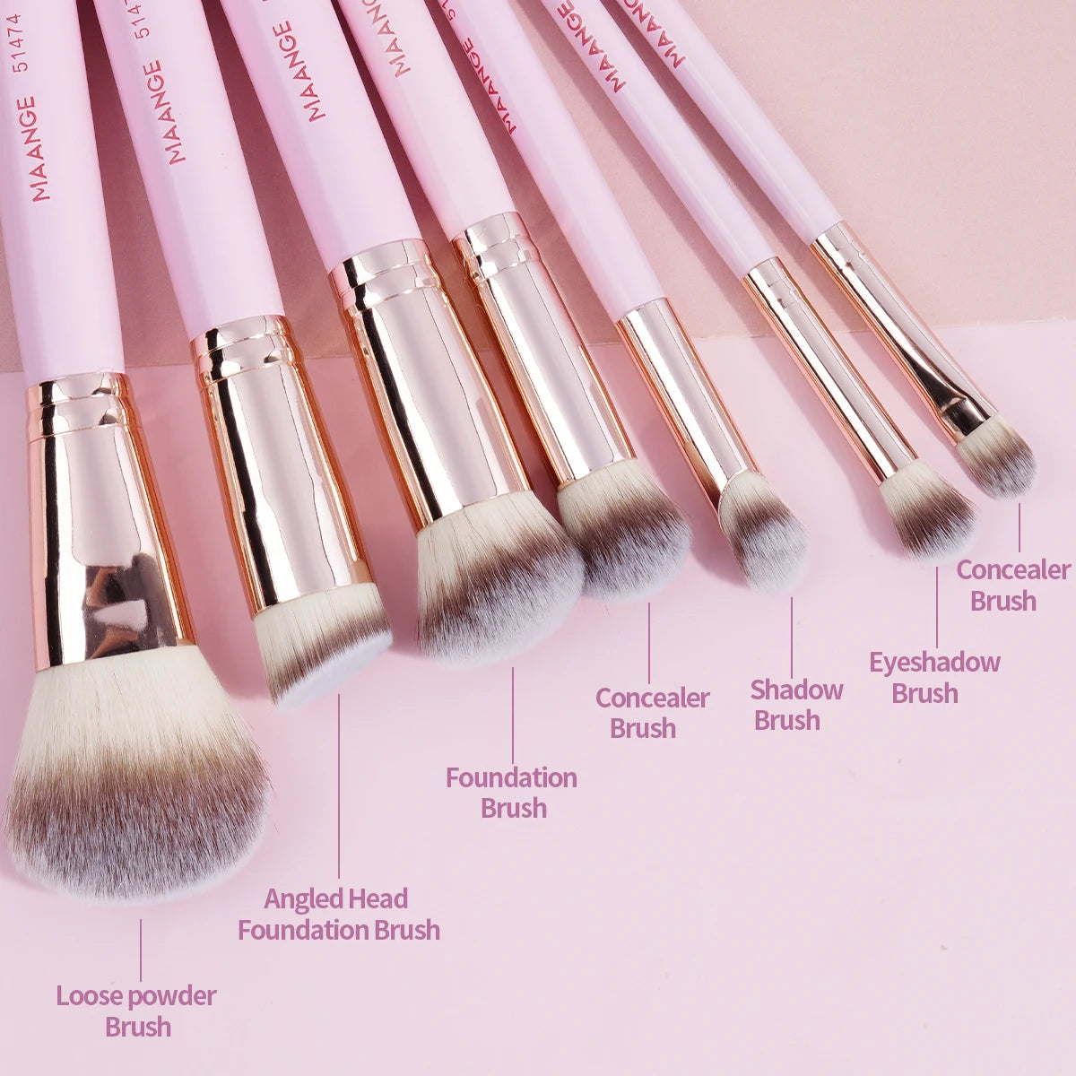 MAANGE 7-Piece Makeup Brush Set – Foundation, Concealer & Eyeshadow Brushes