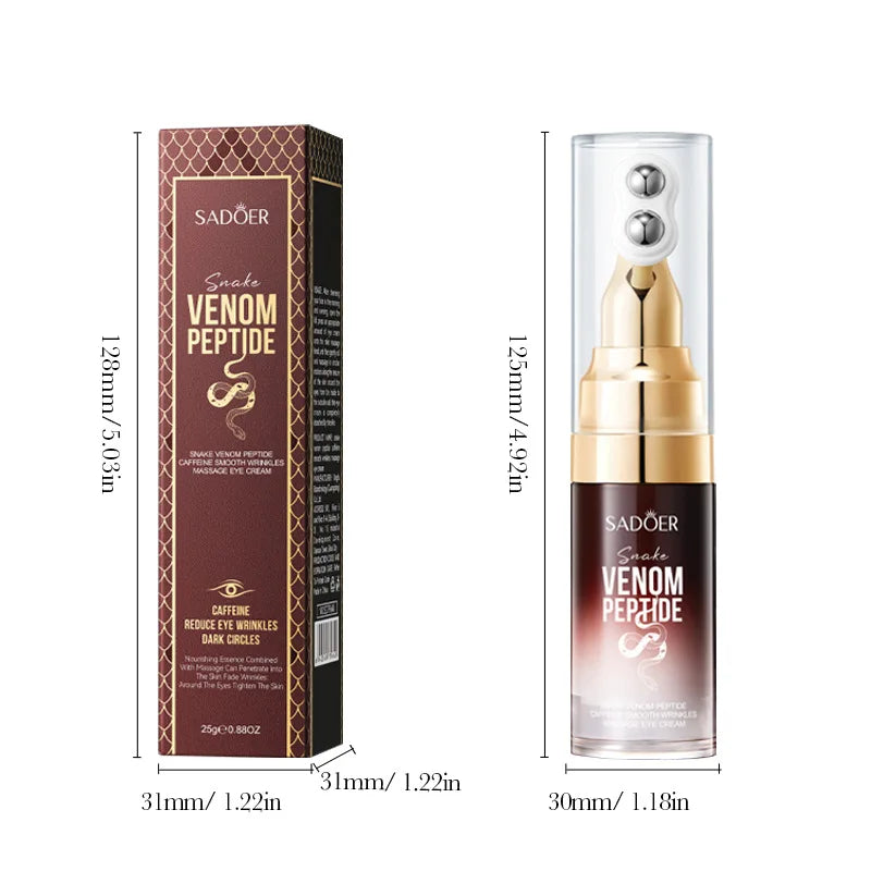 Snake Venom Eye Cream with Roller Ball – Anti-Wrinkle & Caffeine Eye Serum
