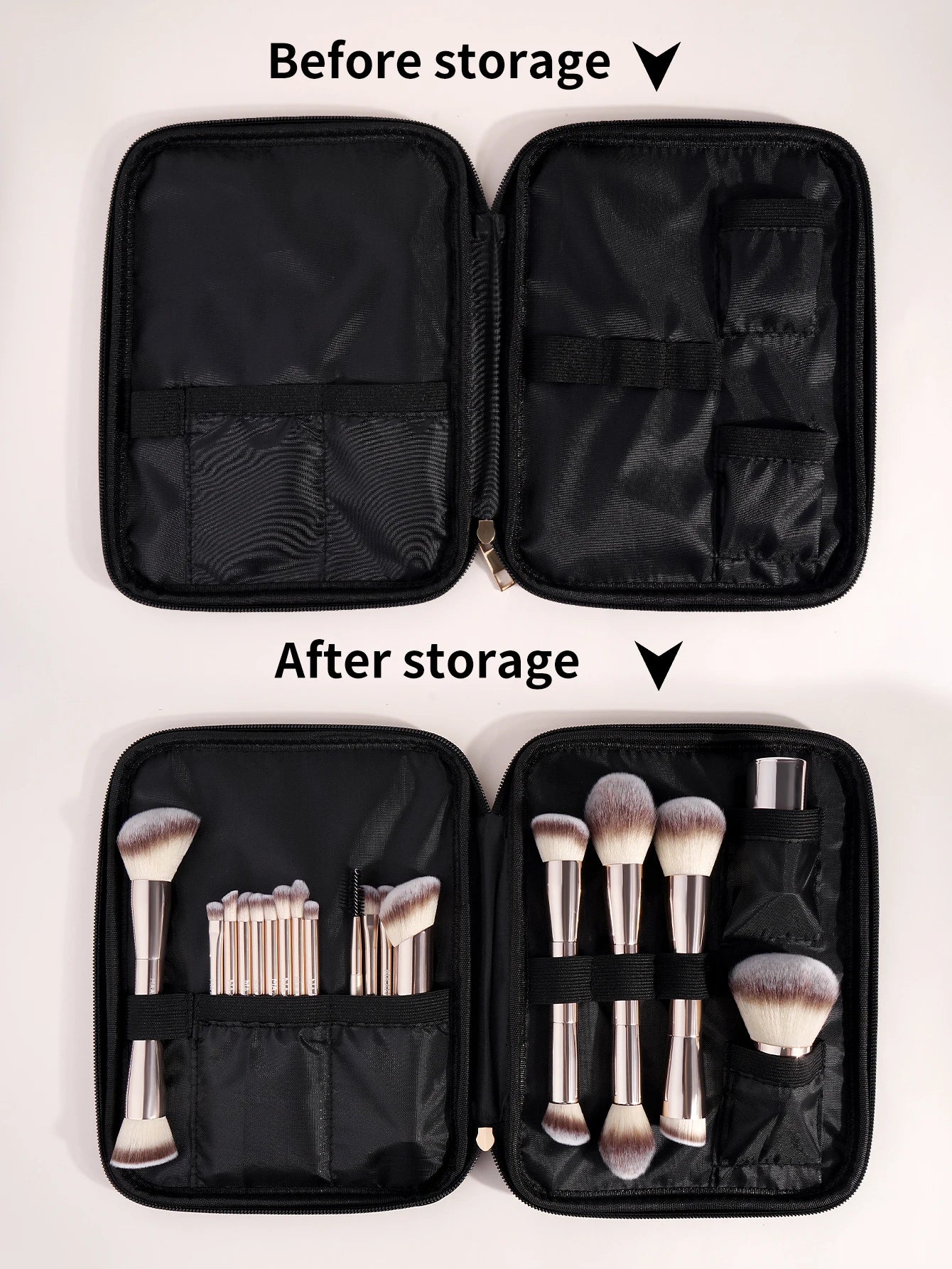 MAANGE 20pcs Pro Makeup Brushes + Storage Bag Dual End Foundation Powder Blush Eyeshadow Brush Beauty Blending Organizer Tool