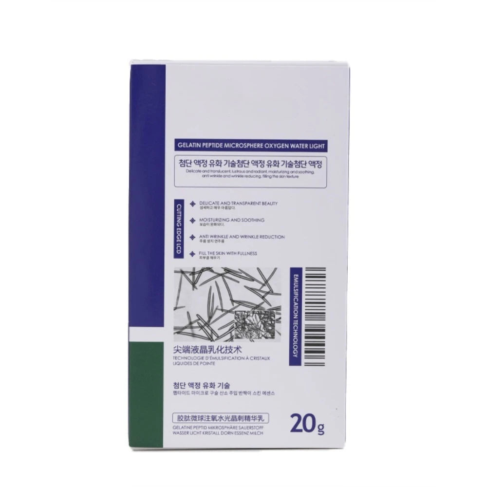 Product packaging with text and a barcode on a white background