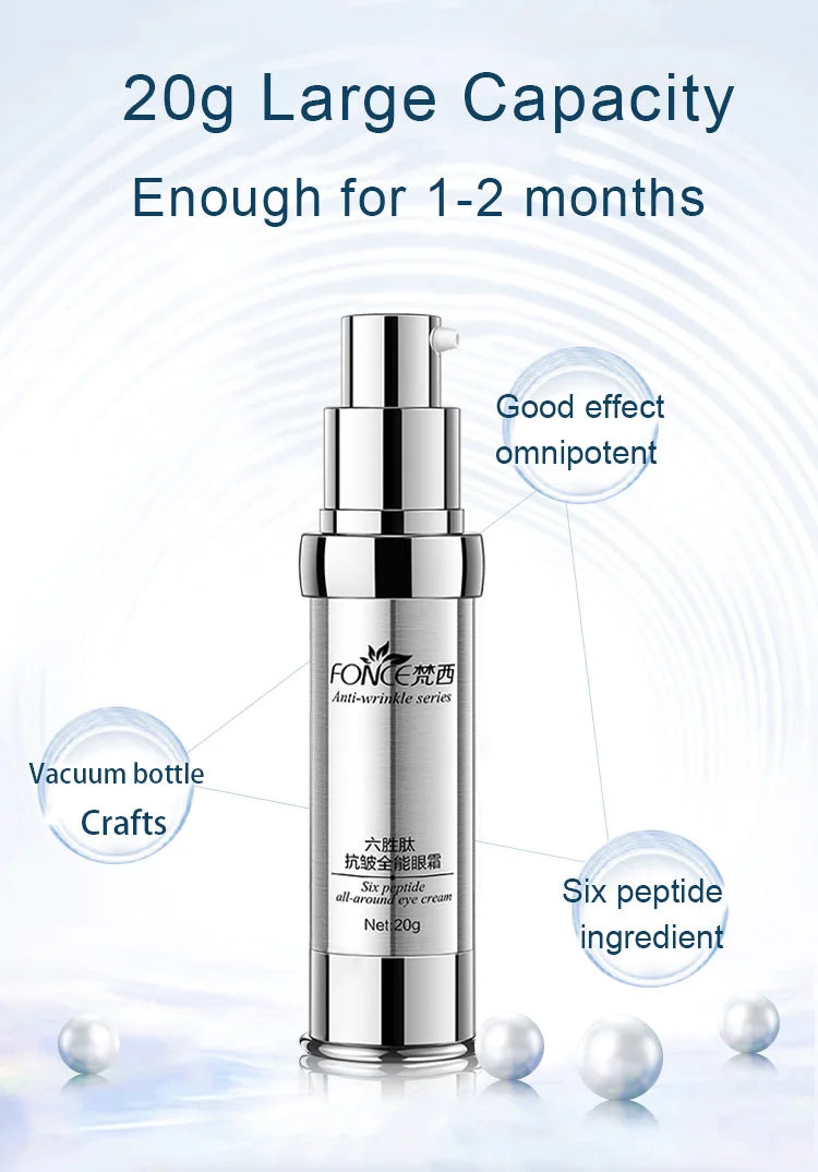 Silver skincare bottle with text on a white background