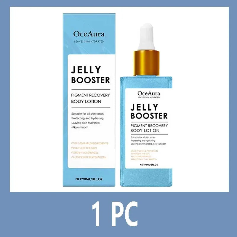 OceAura Jelly Booster Pigment Recovery Body Lotion with packaging on a white background