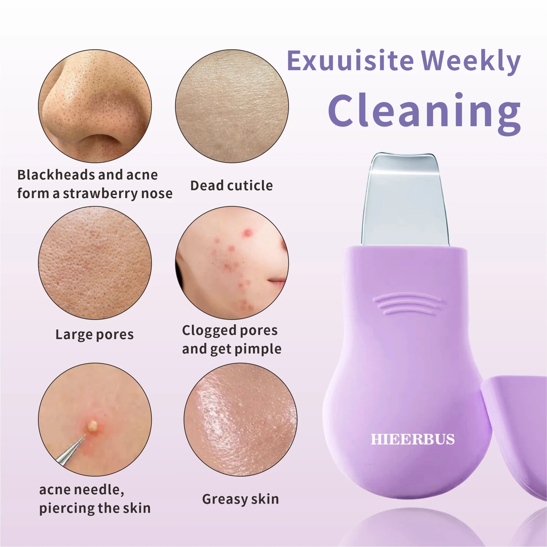 Blackhead Remover Tool,Silicone Face Scrubber, 2 in 1 Nose Pore Brush Scraper for Deep Cleansing,Face Skin Spatula, Nose Black H