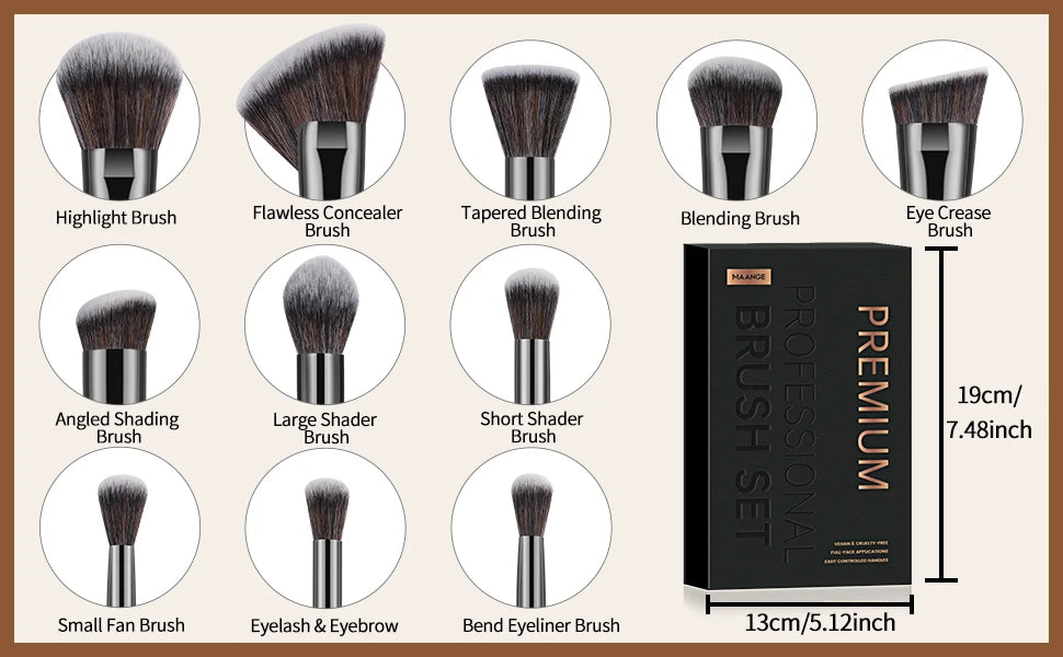 MAANGE 25-Piece Professional Makeup Brush Set – Complete Face & Eye Collection
