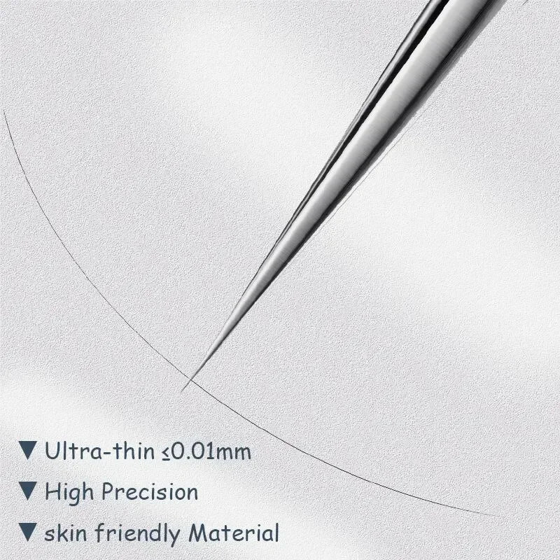 11Pcs Acne Needle Professional Tweezers Acne Remover Ultra-fine No. 5 Cell Pimples Blackhead Clip Facial Pore Cleaning Care Tool