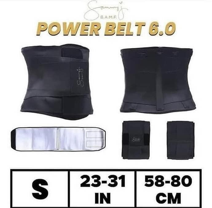 power belt 6.0 sammy j small with sauna sweat belt waist trainer body compression 