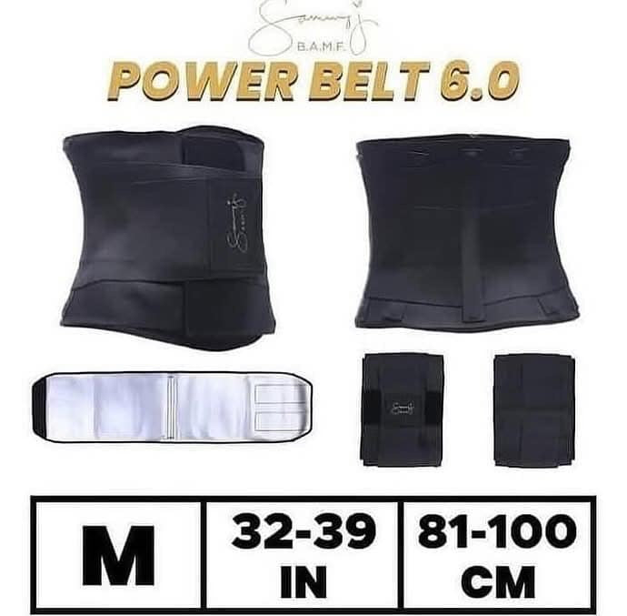 Sammy J power belt 6.0 Medium with sauna sweaty linen 32-39 inches 81-100 CM body shaper waist trainer