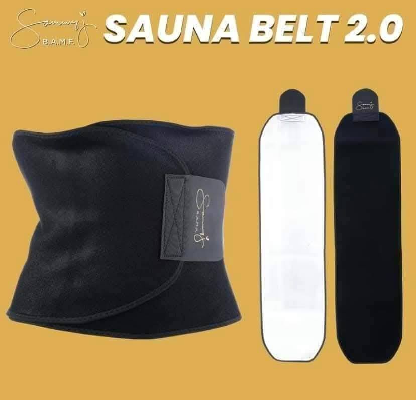 Black sauna belt body shaper for sweaty results