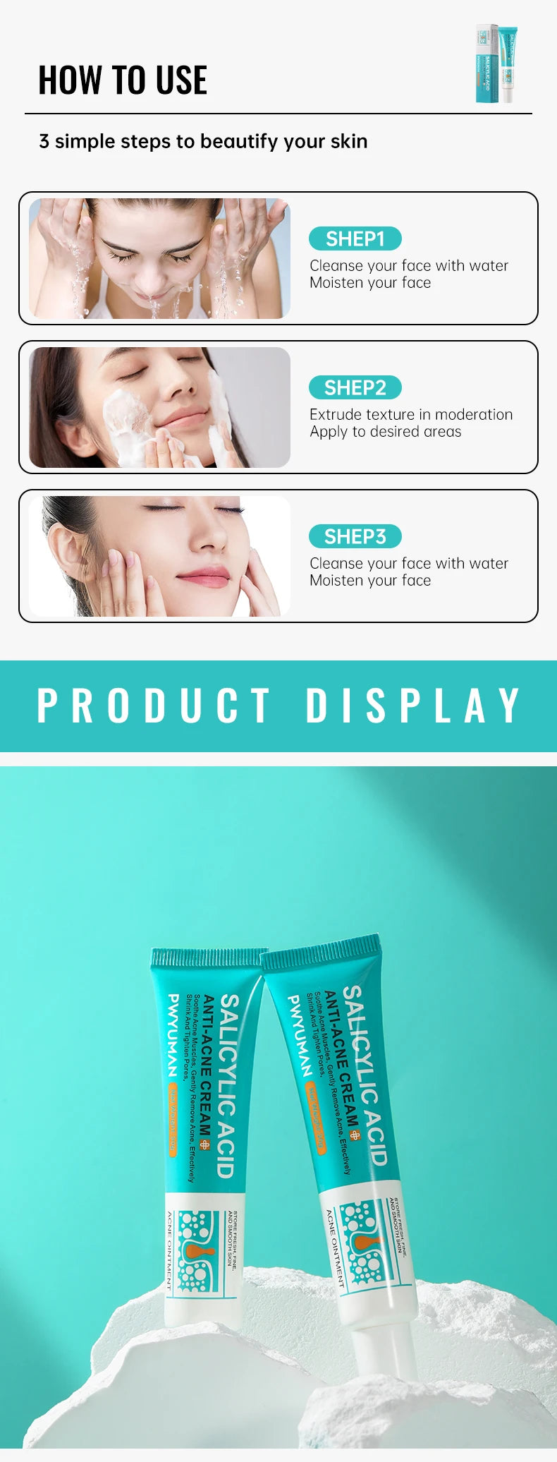 Salicylic Acid Acne Treatment Cream – Pore Refining & Scar Repair Moisturizer