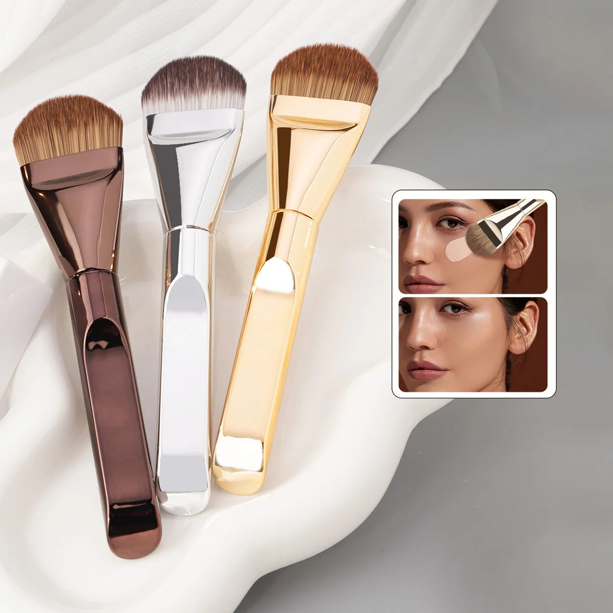 1PCS Ultra Thin Foundation Brush Synthetic Bristles Precision Application for Liquid Cream Streak-free All Skin Types Tools