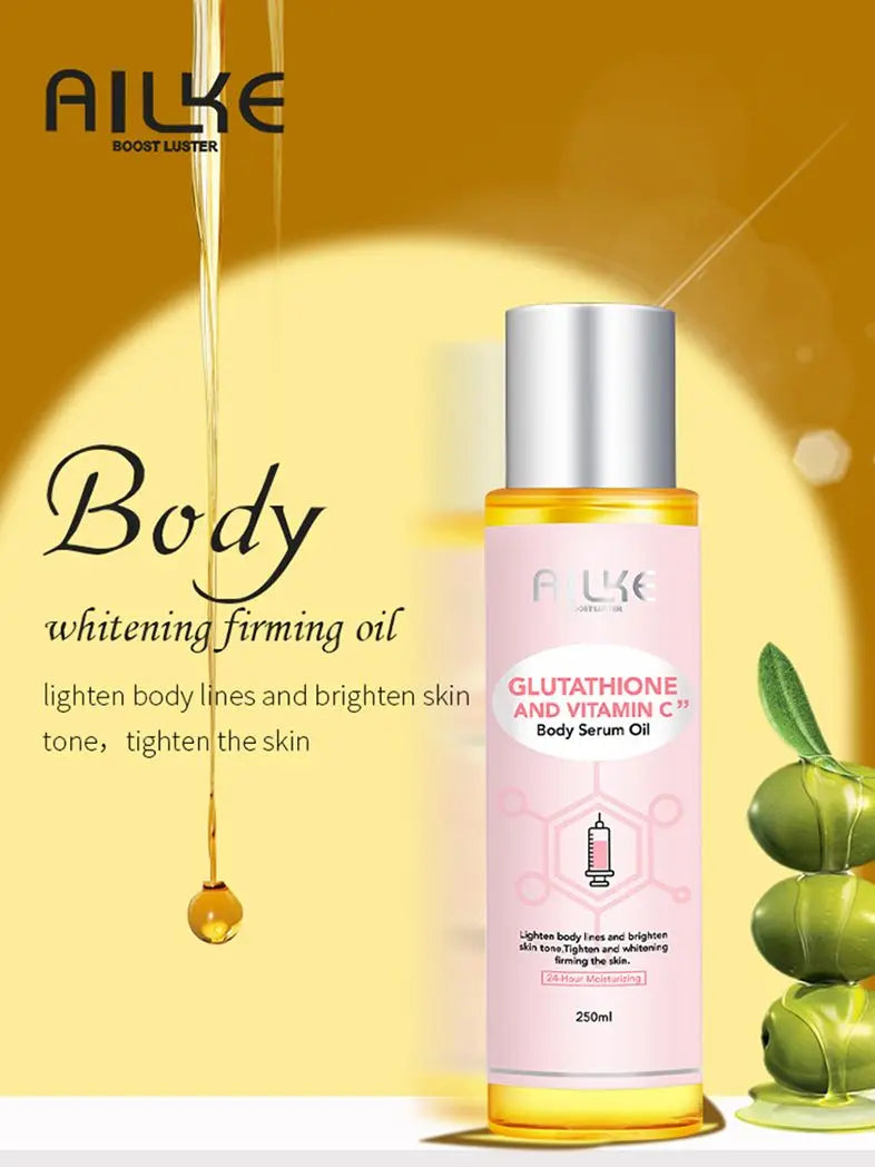 AILKE Brightening Skin Care Set, With Vitamin C, Glutathione, Reduce Spots, Moisturizing, Smooth Soft Skin, Improve Skin Radiant