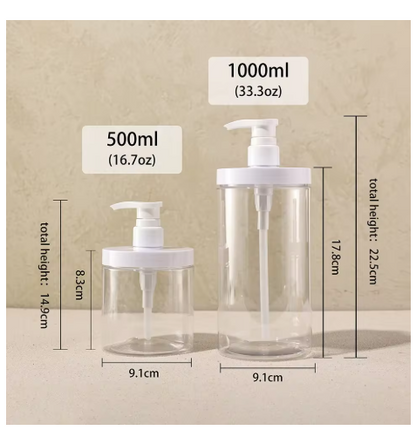 PET Lotion Pump Bottle Large Capacity Empty Shampoo Sub-bottling Plastic Pump Head Shower Cosmetic Container Travel Accessories