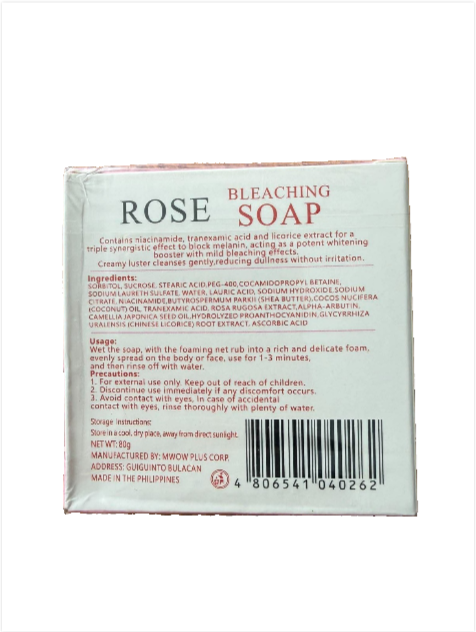 Seoul Secrets Rose Soap | Niacinamide, Alpha-Arbutin & Shea Butter | 80g