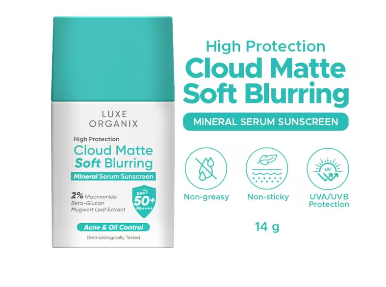 Luxe Organix Cloud Matte Soft Blurring Mineral Serum Sunscreen product details