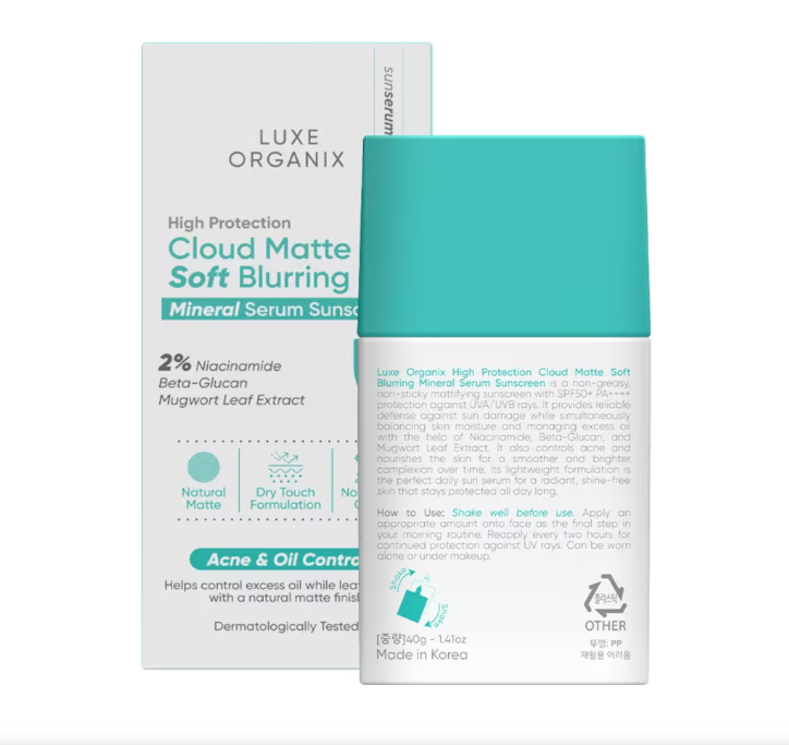 Luxe Organix Cloud Matte Soft Blurring Mineral Serum Sunscreen 14g