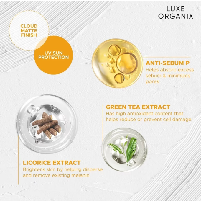 Luxe Organix Zero Shine Invisible Screen Daily Sun Stick benefits