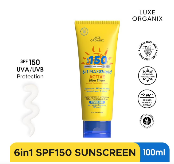 Luxe Organix Sunscreen Range SPF50+–150+ | Face, Body & UV Mist