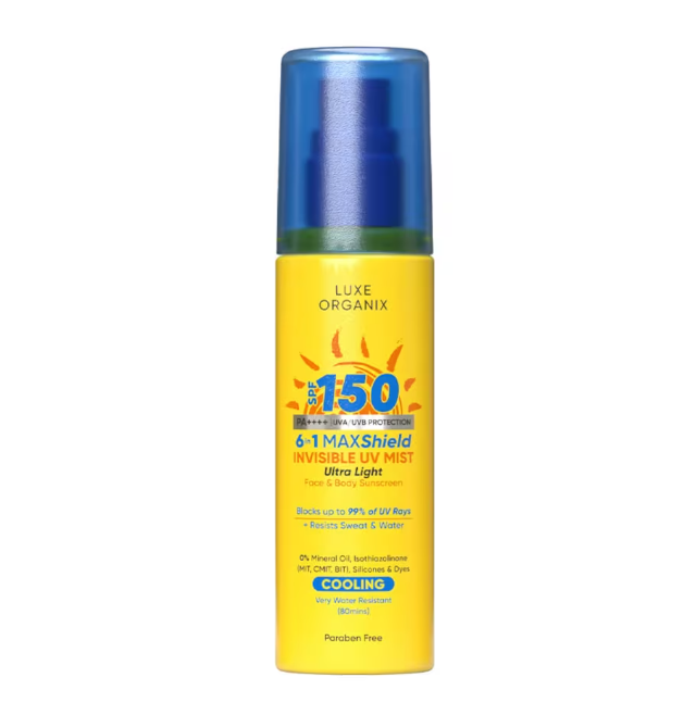 Luxe Organix Sunscreen Range SPF50+–150+ | Face, Body & UV Mist