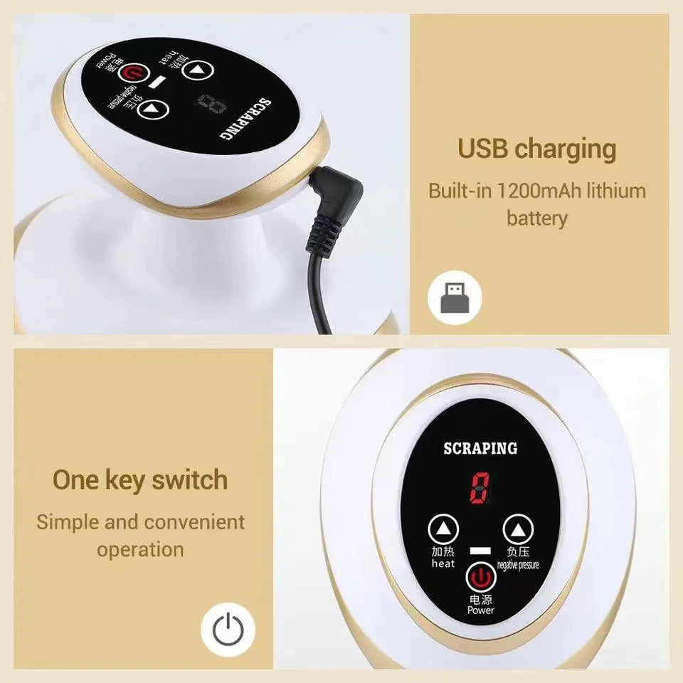 Electric Cupping Massager with Heating & Gua Sha - Vacuum Suction Body Massager