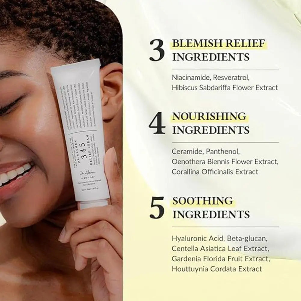 Dr. Althea 345 Relief Cream - Antioxidant Soothing Treatment for Acne & Oily Skin ingredients