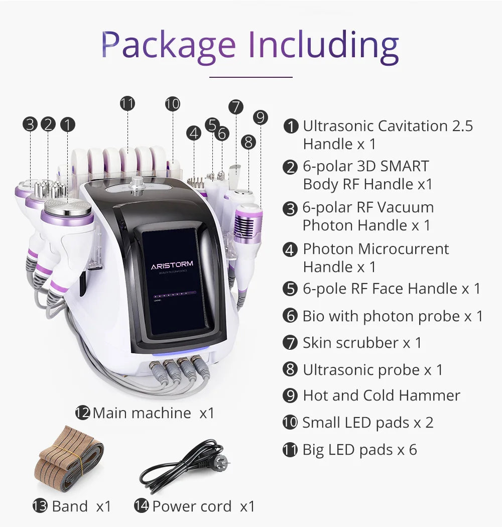 Professional 10-in-1 Ultrasonic Cavitation & RF Beauty Machine