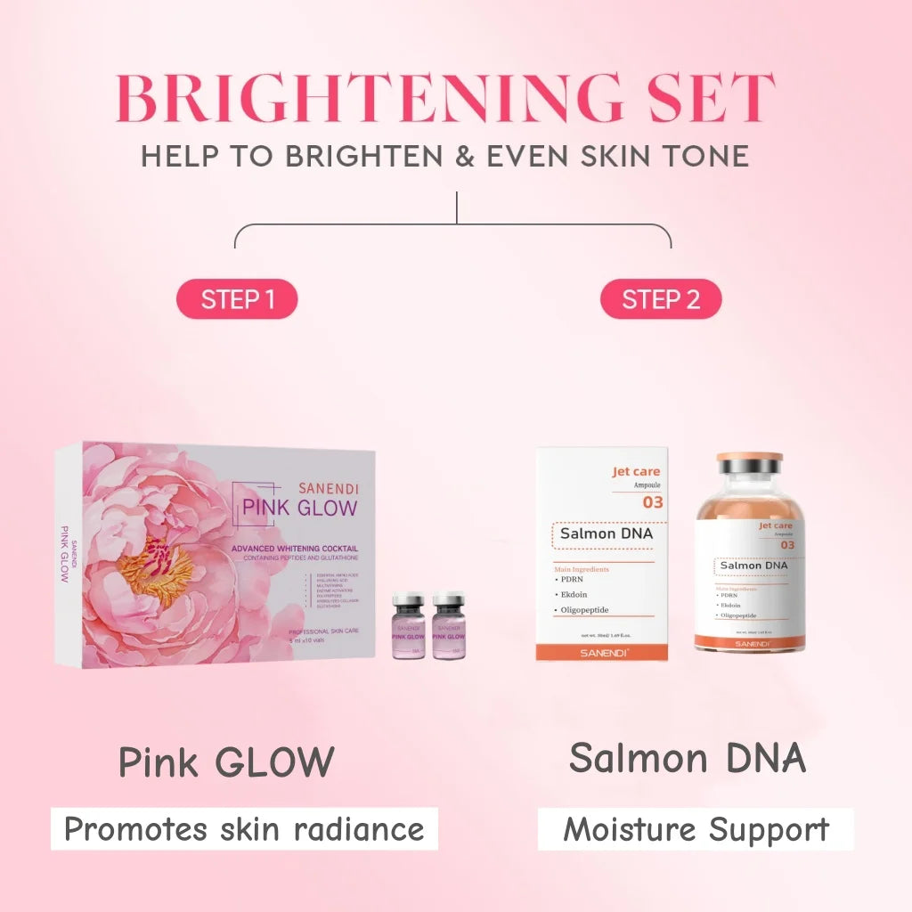 Salmon DNA + Pink Glow Serum Duo – Brightening & Repair Complex for Radiant, Even-Toned Skin