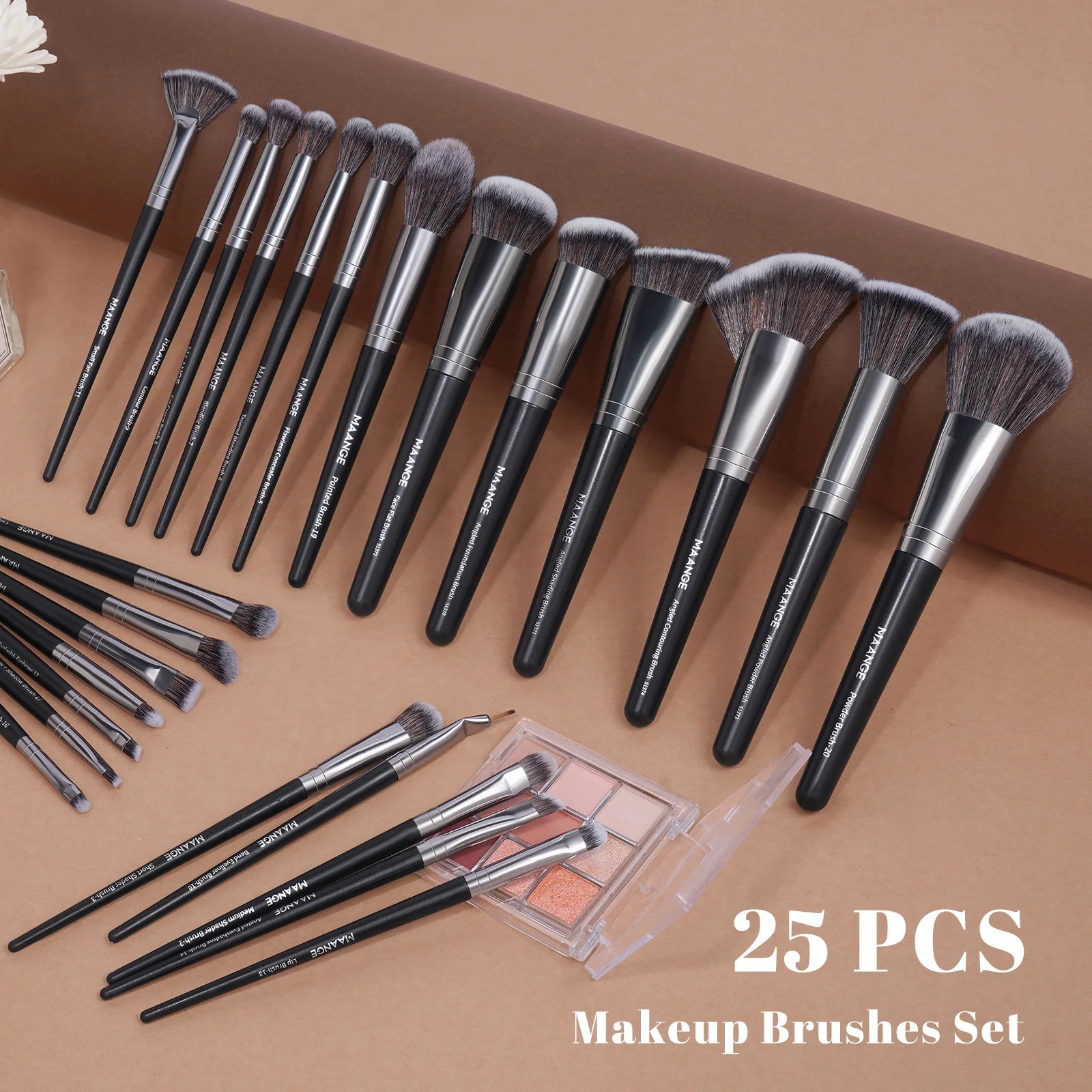 MAANGE 25-Piece Professional Makeup Brush Set – Complete Face & Eye Collection