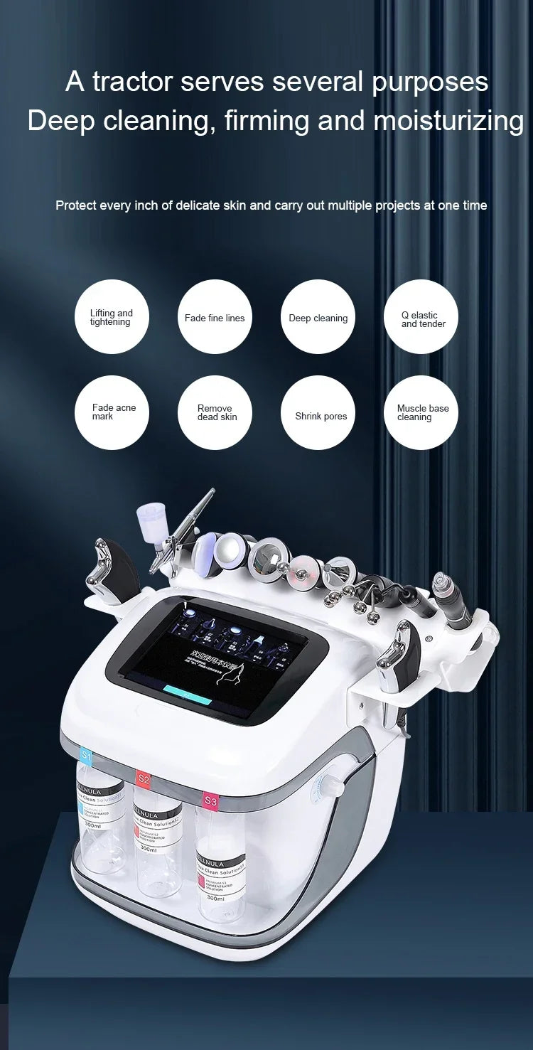 2025  Newest 11 In 1 H2o2 Aqua Peeling Lift Skin Bubble Moisturizer Oxygen Hydrofacial Machine, Skin Care Cleansing Facials