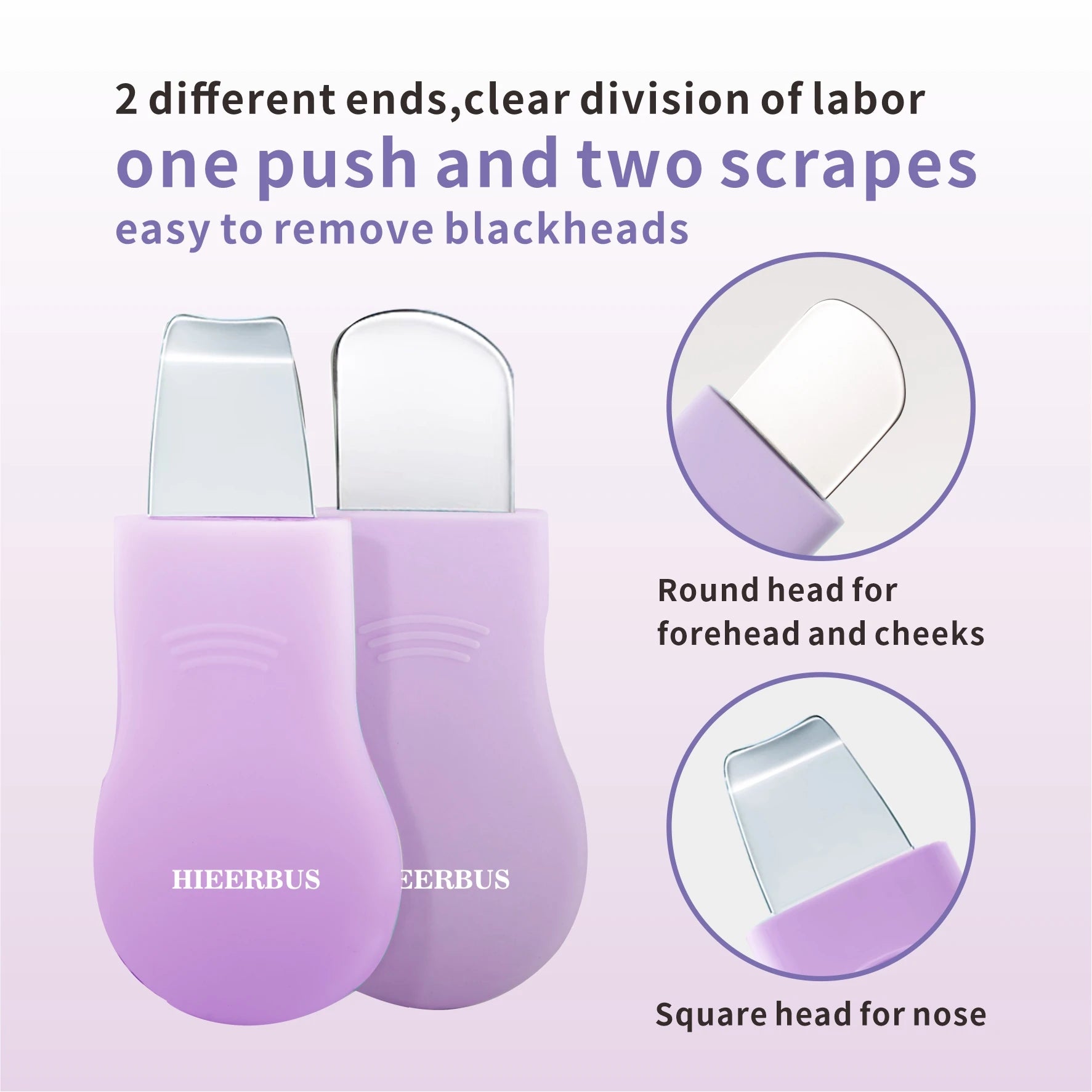 Blackhead Remover Tool,Silicone Face Scrubber, 2 in 1 Nose Pore Brush Scraper for Deep Cleansing,Face Skin Spatula, Nose Black H