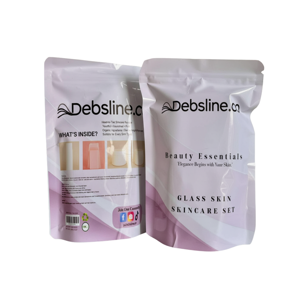 Two Debsline skincare product packages on a white background