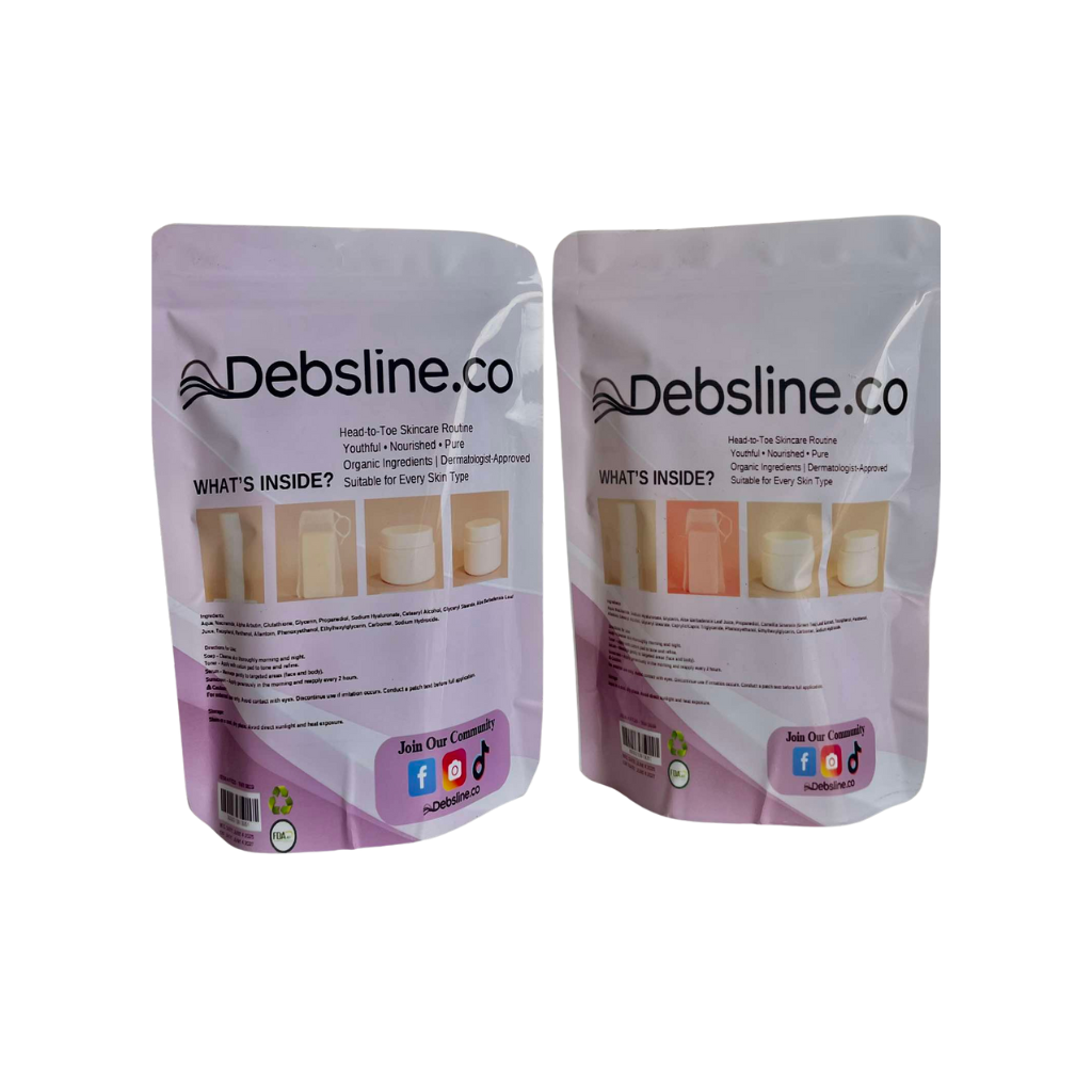 Two Debsline.co product packages on a white background
