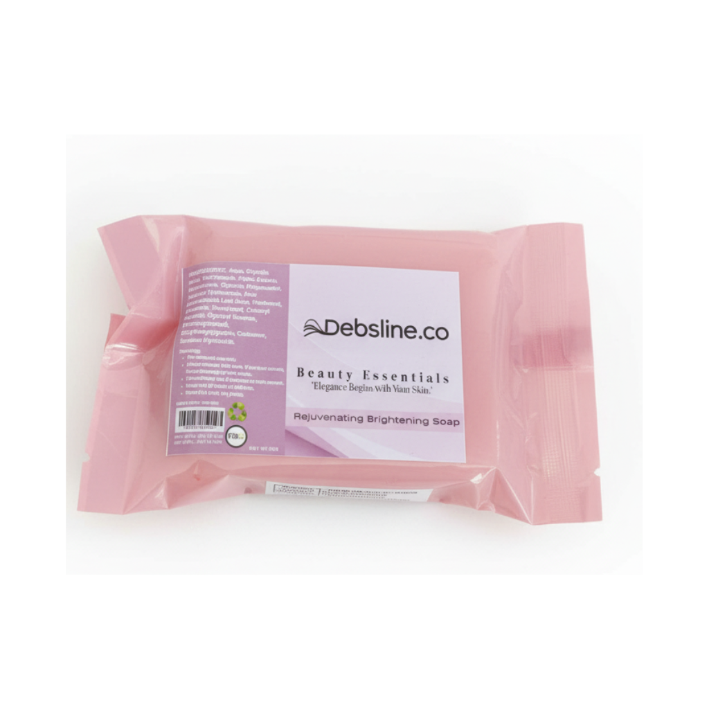 Pink soap package with Debsline.co branding on a white background