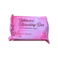 Pink intensive bleaching bar soap packaging on a white background